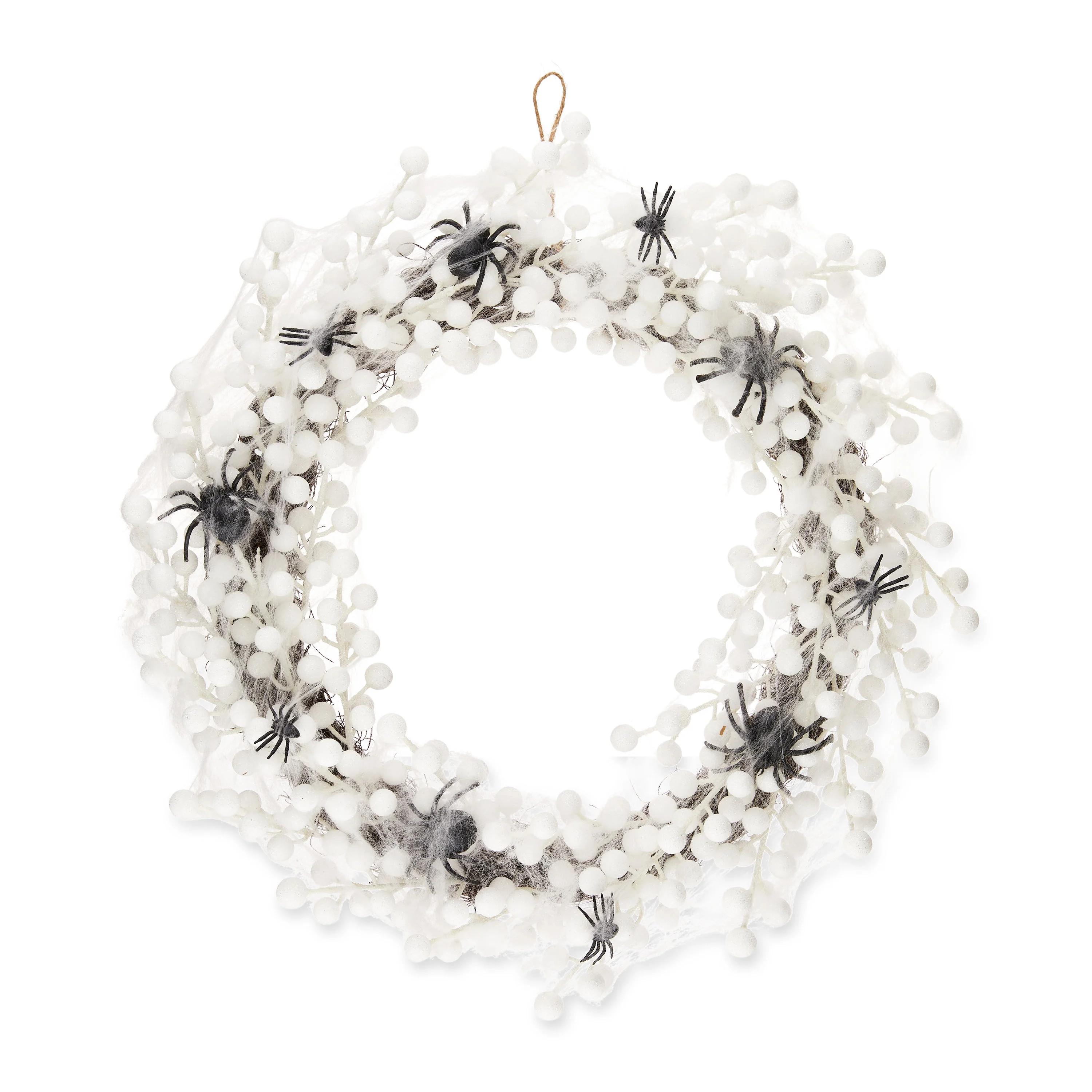 Halloween White Spiders & Web Wreath, 20", by Way To Celebrate | Walmart (US)