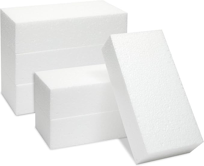 Juvale Flower Foam Craft Blocks - White 6-Pack, 8 x 4 x 2 in - Blocks for Flower Arrangements, Pa... | Amazon (US)