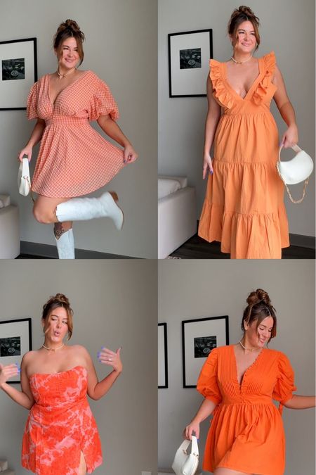 4 different style looks for summer time 🍊☀️🍸 perfect for country concerts, bridal showers, girls night out, or festivals

#LTKStyleTip #LTKParties #LTKMidsize