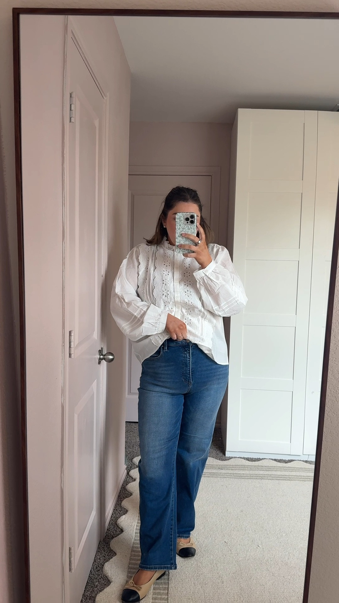 The perfect straight jean! Wearing 32 and xl in top

#LTKMidsize #LTKmomlife #LTKootd