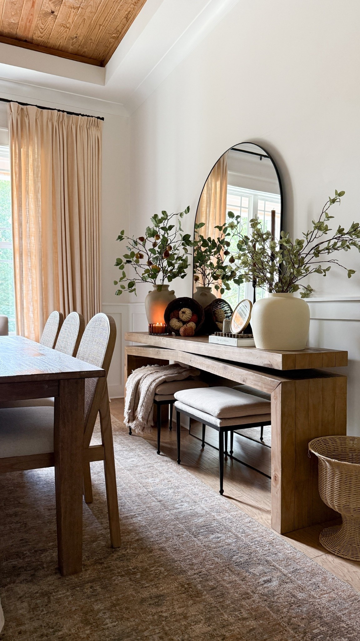 Fall in the dining room 🍂 The woven cornucopia on our console added so much coziness and earthy vibes!

#LTKSeasonal #LTKFindsUnder50 #LTKHome