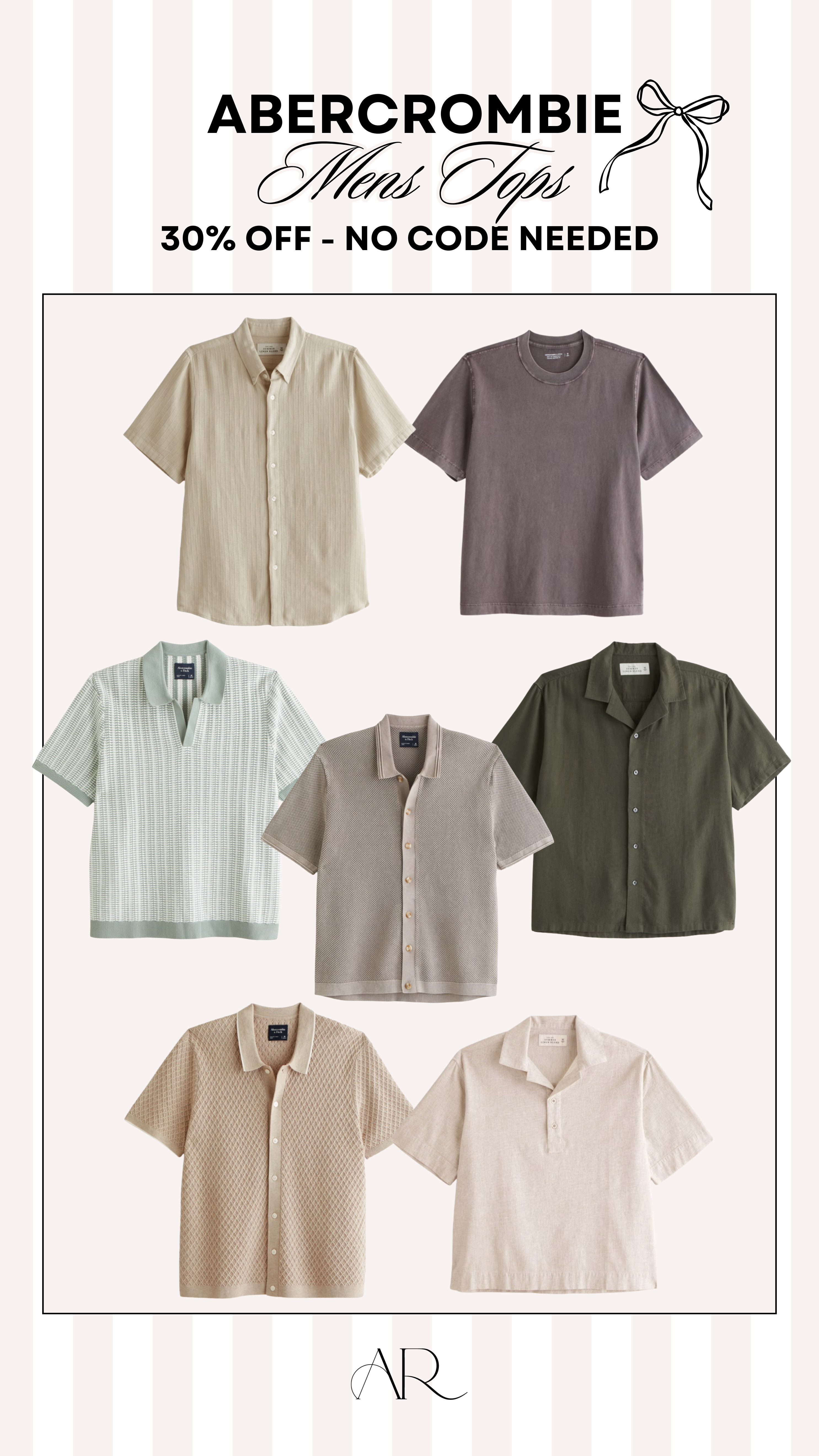 Men’s tops are 30% off, no code needed!

Mens spring outfits, men’s shirts, men’s style, Abercrombie men’s 

#LTKFindsUnder100 #LTKSaleAlert #LTKMens