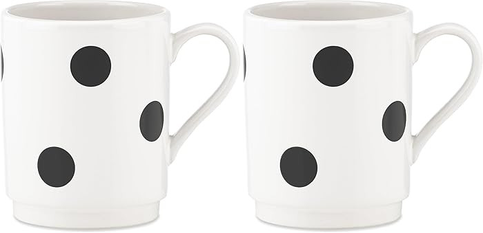 KATE SPADE Deco Dot Mug, 0.75 LB, White (Pack of 2) | Amazon (US)