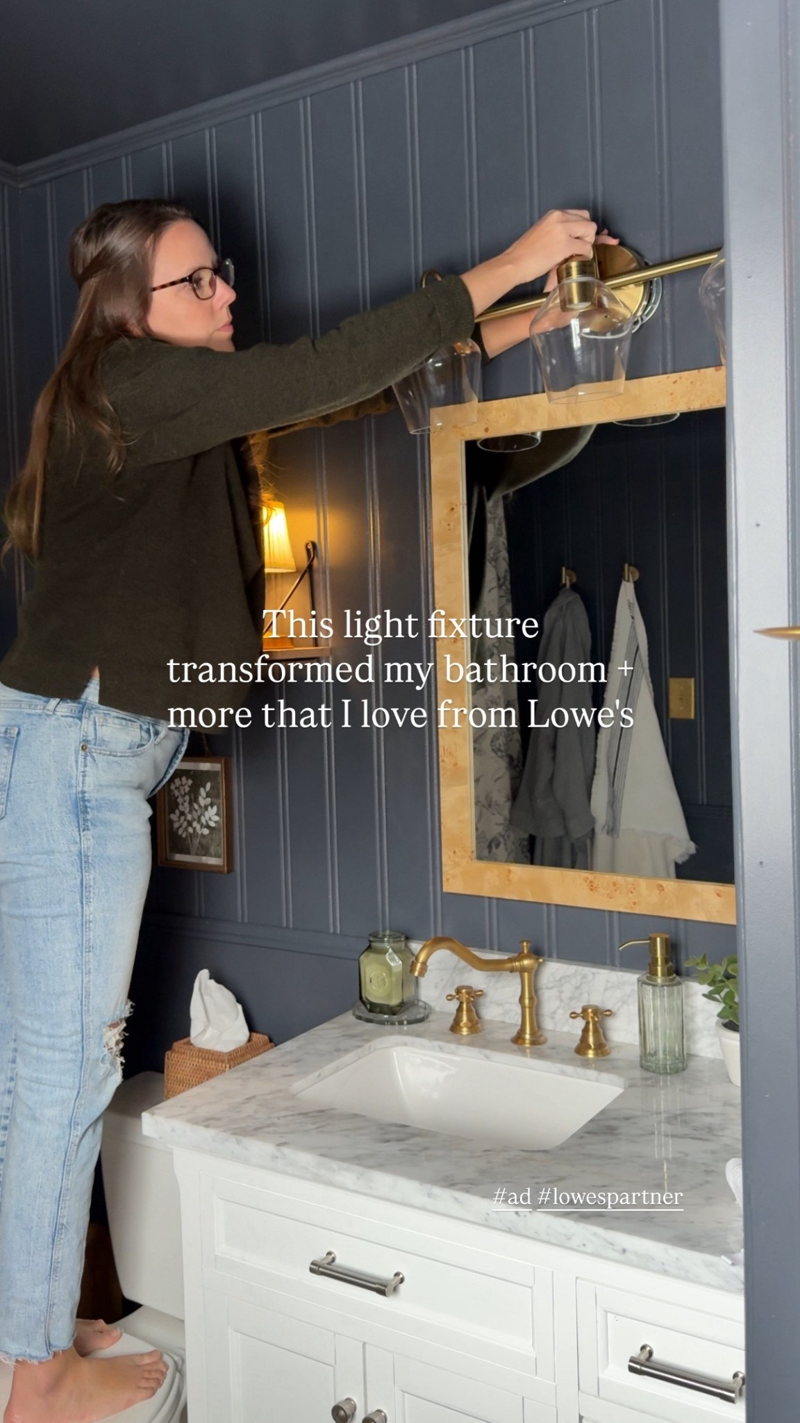 #ad | If you want to elevate your home without doing a total reno, updating light fixtures is one of the easiest places to start! I have lots of Lowe’s finds in my home, and they’re always super high quality and easy to assemble and install. Check out these vanity lights, sconces, picture lights, and chandeliers that are brickhomehaven approved. #LTKHome #LowesPartner #Lighting