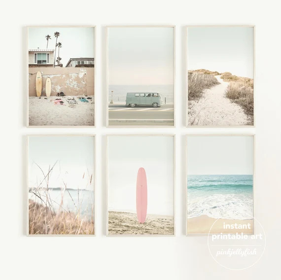 Gallery Wall Set Beach Wall Art Printable Wall Art Coastal - Etsy | Etsy (US)