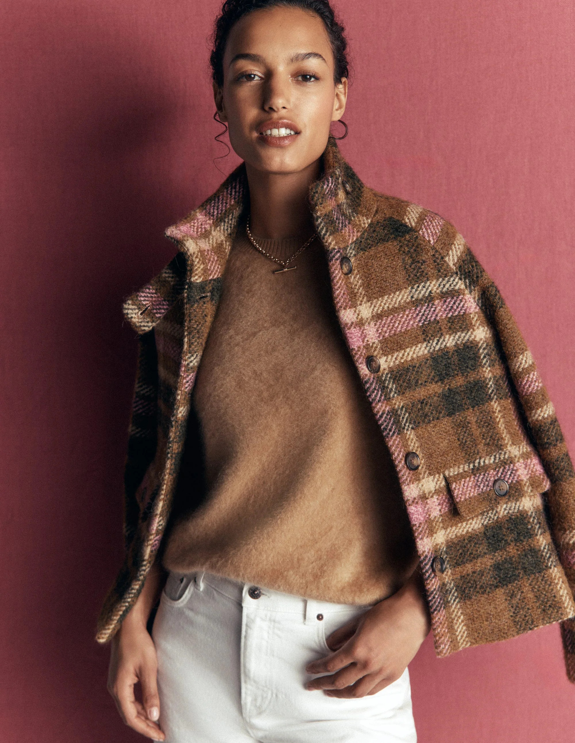 Kat Brushed Cashmere Sweater-Camel Melange | Boden (US)