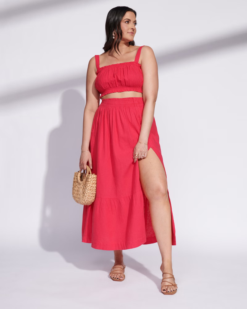 Linen-Blend Maxi Skirt | Abercrombie & Fitch (US)