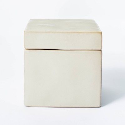 5" x 5" Carved Ceramic Box Gray - Threshold™ designed with Studio McGee | Target
