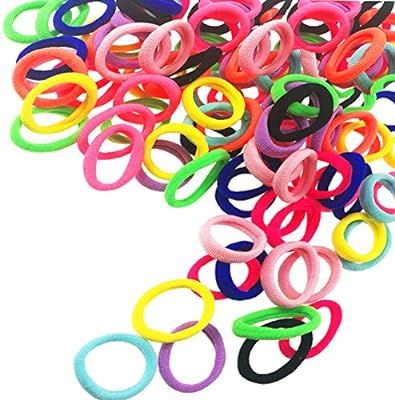 Baby Hair Ties for Kids Toddlers 100 PCS 10 Colors Small Seamless Hair Bands Ponytail Holder J-ME... | Amazon (US)