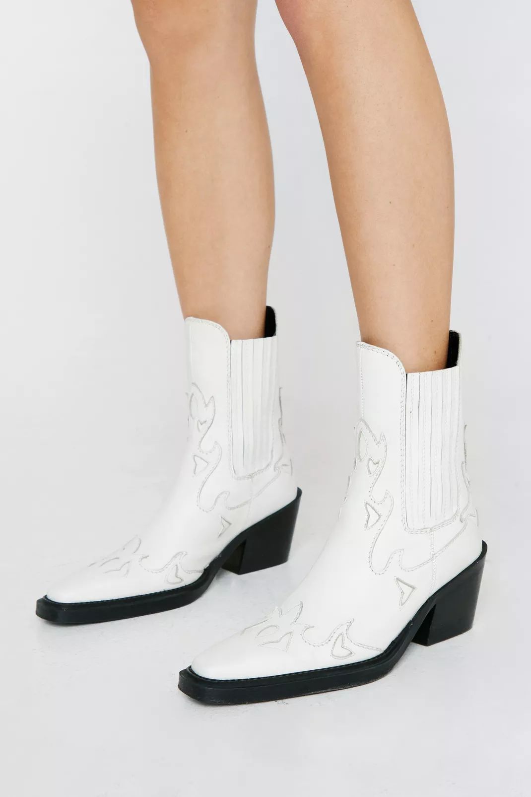 Leather Ankle Western Boots | Nasty Gal (US)