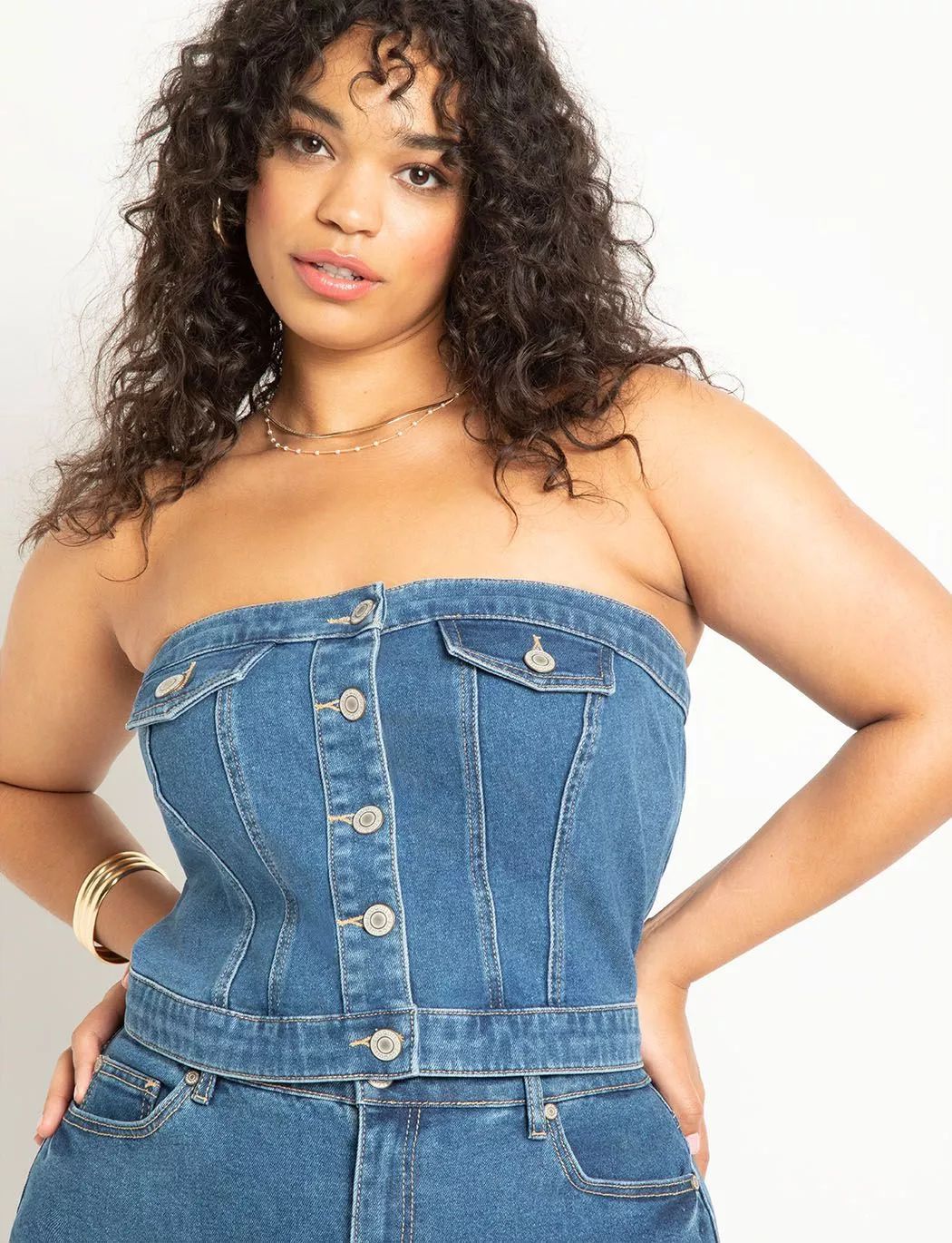 Denim Bustier | Eloquii