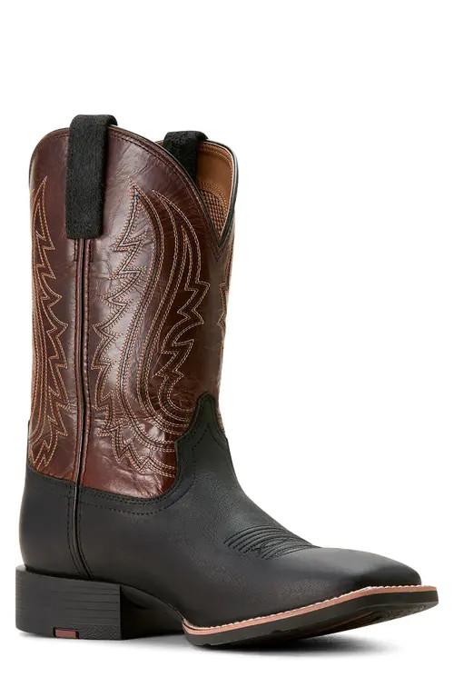 Ariat Sport Big Country Wide Square Toe Cowboy Boot in Basic Black/Mahogany at Nordstrom, Size 12 | Nordstrom