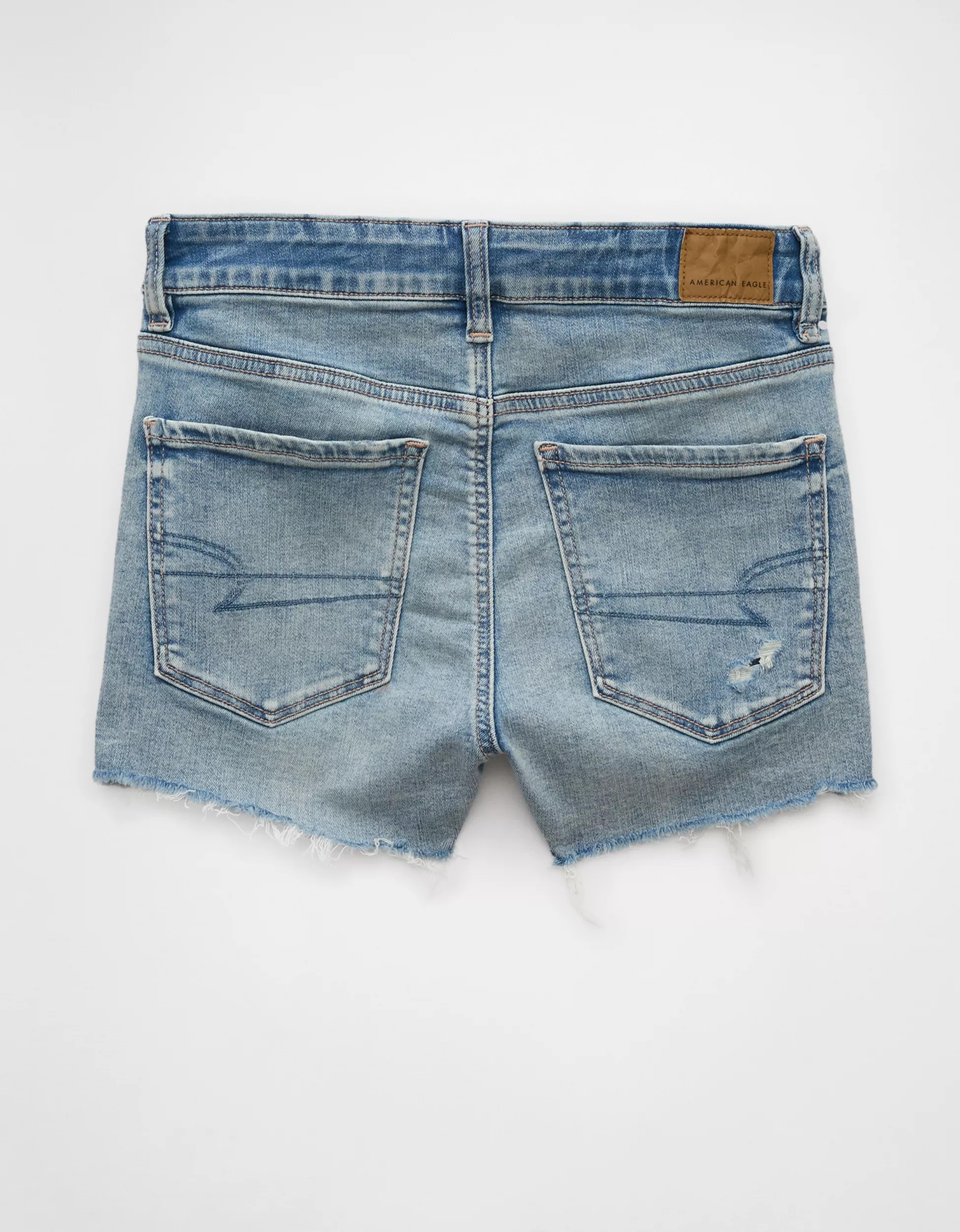 AE Next Level Ripped High-Waisted Denim Short Short | American Eagle Outfitters (US & CA)