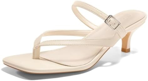 Coutgo Women's Square Open Toe Low Heel Sandals | Amazon (US)
