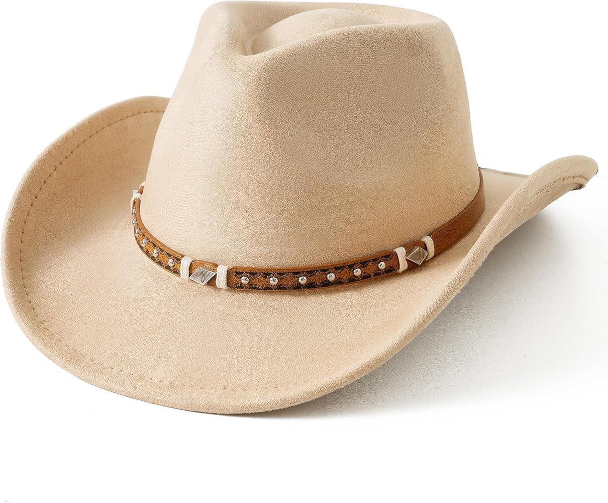 Jastore Faux-Suede Cowboy Hat for Kids Girls Boys with Shapeable Wide Brim Western Hats for Cowbo... | Amazon (US)