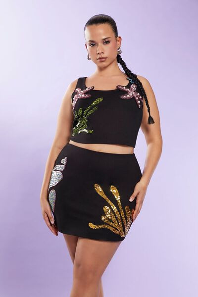 Plus Size Sequin Seashell Mini Skirt | Forever 21