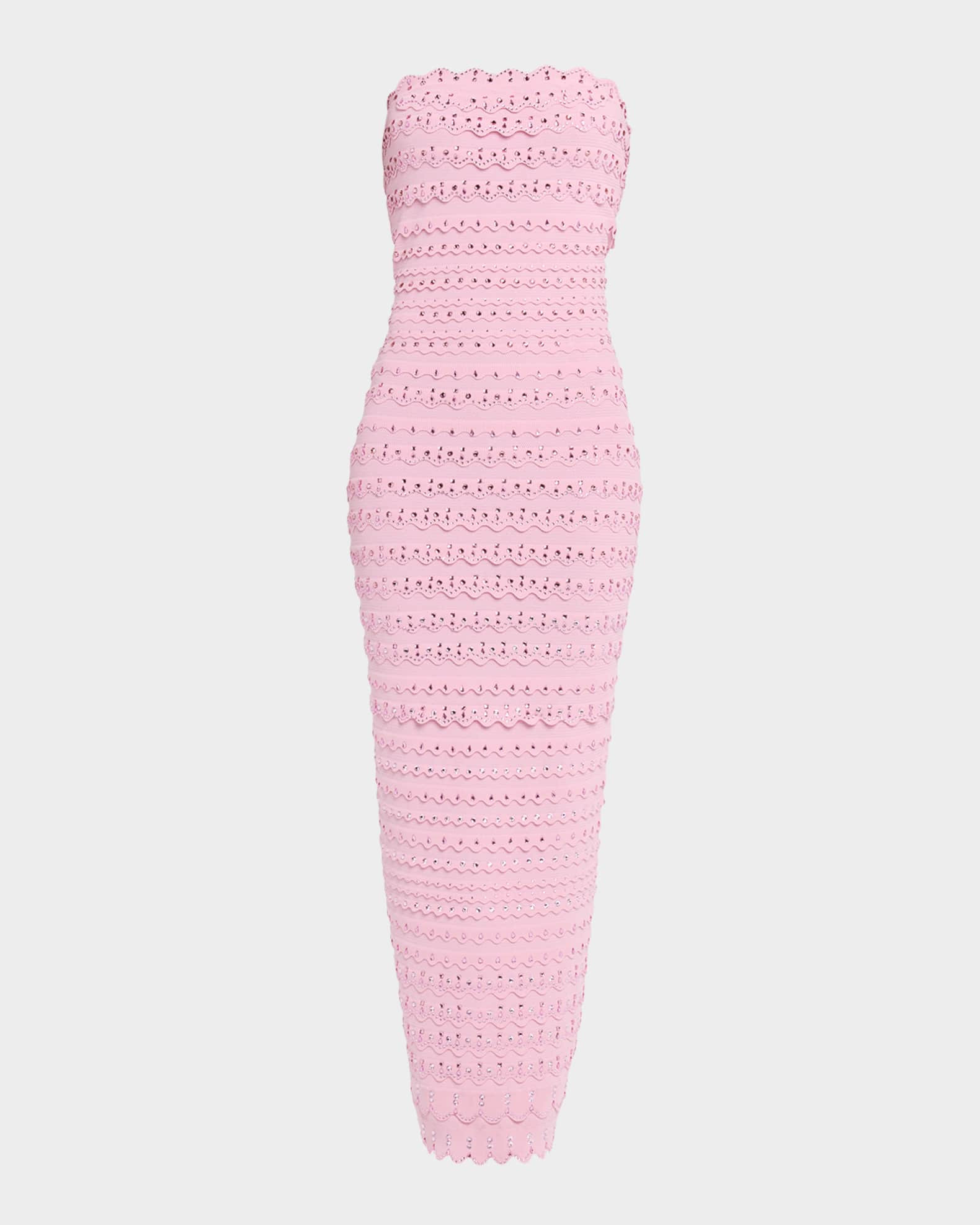 LoveShackFancy Eclipse Rhinestone Scallop Bandage Dress | Neiman Marcus