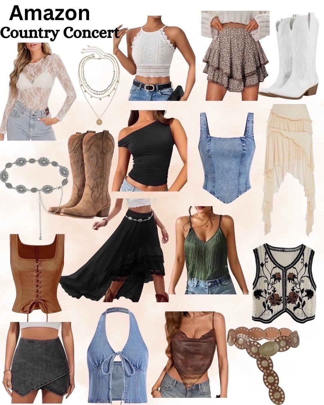 Country concert outfit. Country concert style. Western style. Western outfit. Western belts. Cowboy boots. Summer concert. Amazon country concert outfit 

#LTKootd #LTKFestival #LTKSeasonal