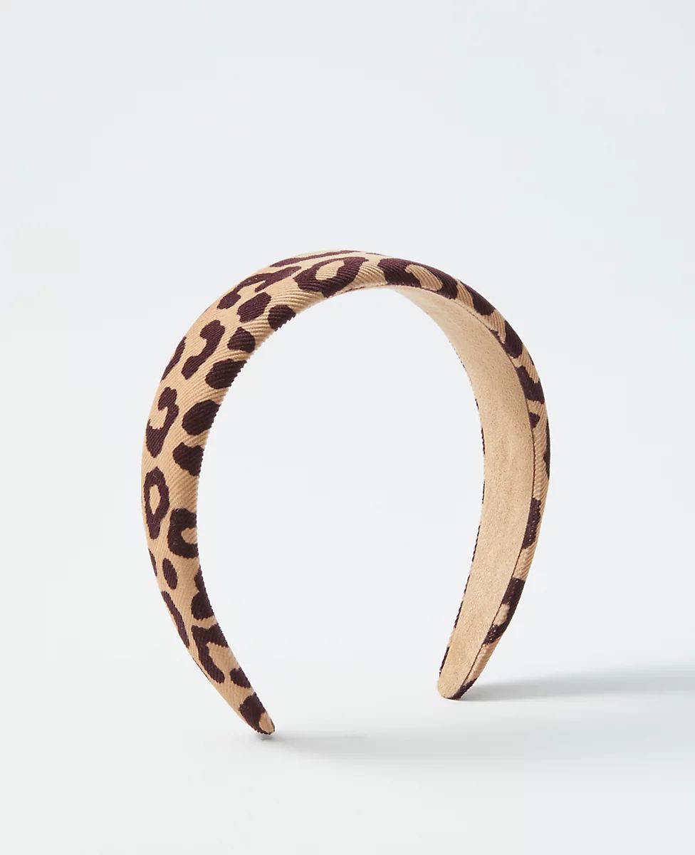 Leopard Print Corduroy Wide Headband | Ann Taylor (US)