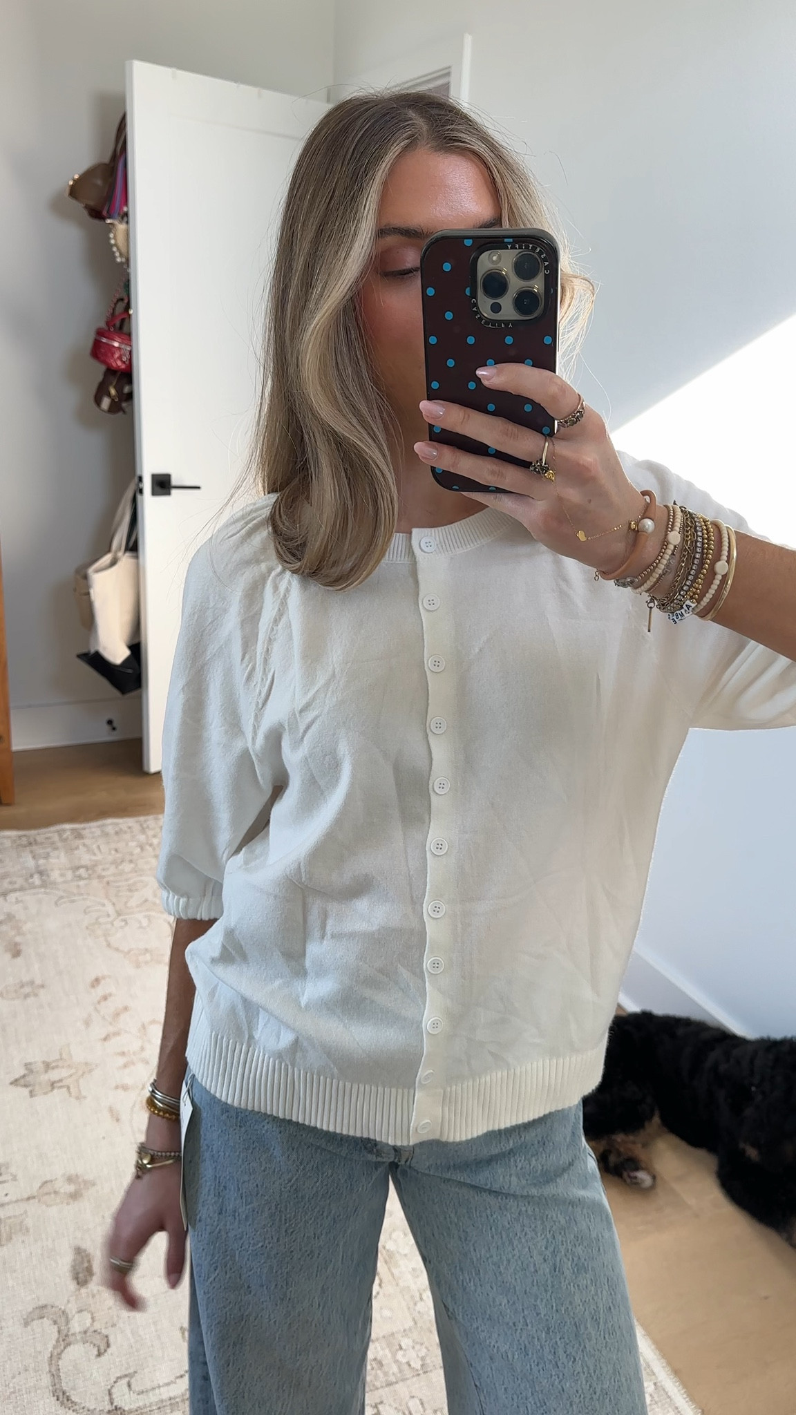 Amazon size small Saodimallsu Womens Puff Half Sleeve Cardigan Lightweight Knit 2026 Spring Summer Crew Neck Button Down Sweater Tops

#LTKWorkwear #LTKSaleAlert #LTKootd