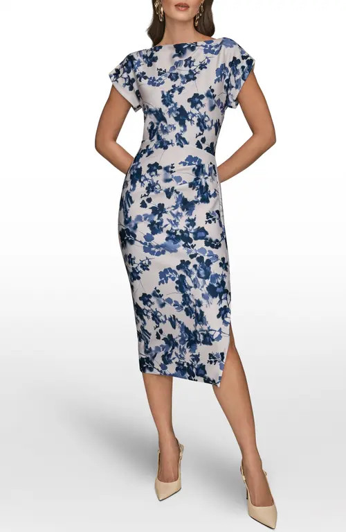 Donna Karan New York Floral Sheath Midi Dress in Tempest Multi at Nordstrom, Size 2 | Nordstrom