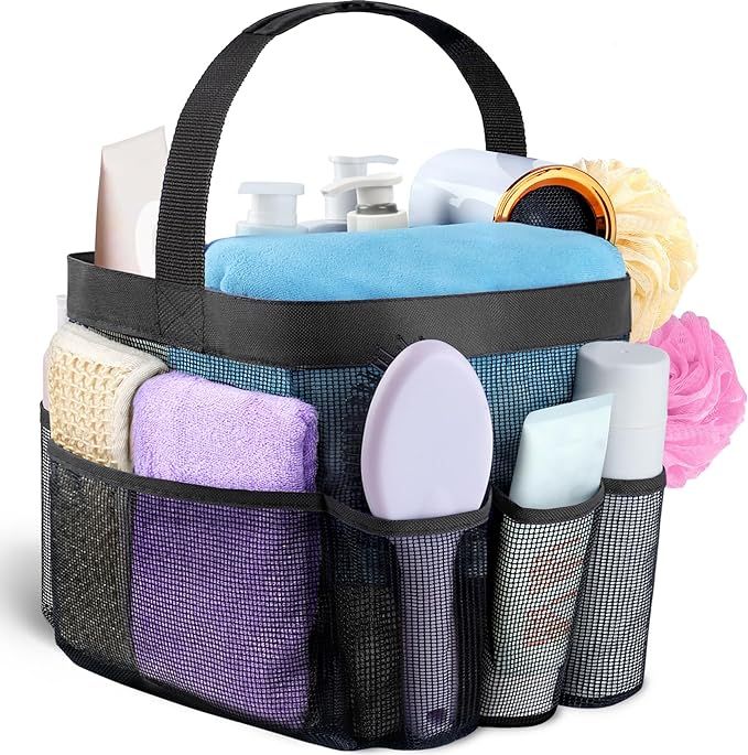 Mesh Shower Caddy Portable for College Dorm Room Essentials with 8 Pockets, Hanging Shower Caddy ... | Amazon (US)