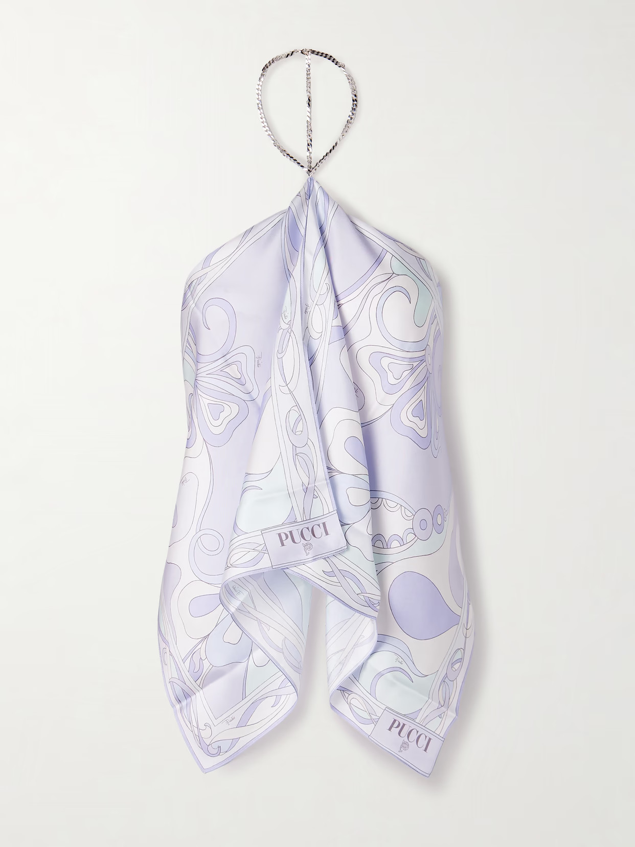 PUCCI - Printed Silk-twill Halterneck Tank - Purple | NET-A-PORTER (US)