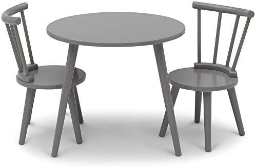 Delta Children Homestead Kids Table & 2 Chairs Set - Ideal for Arts & Crafts, Grey | Amazon (US)