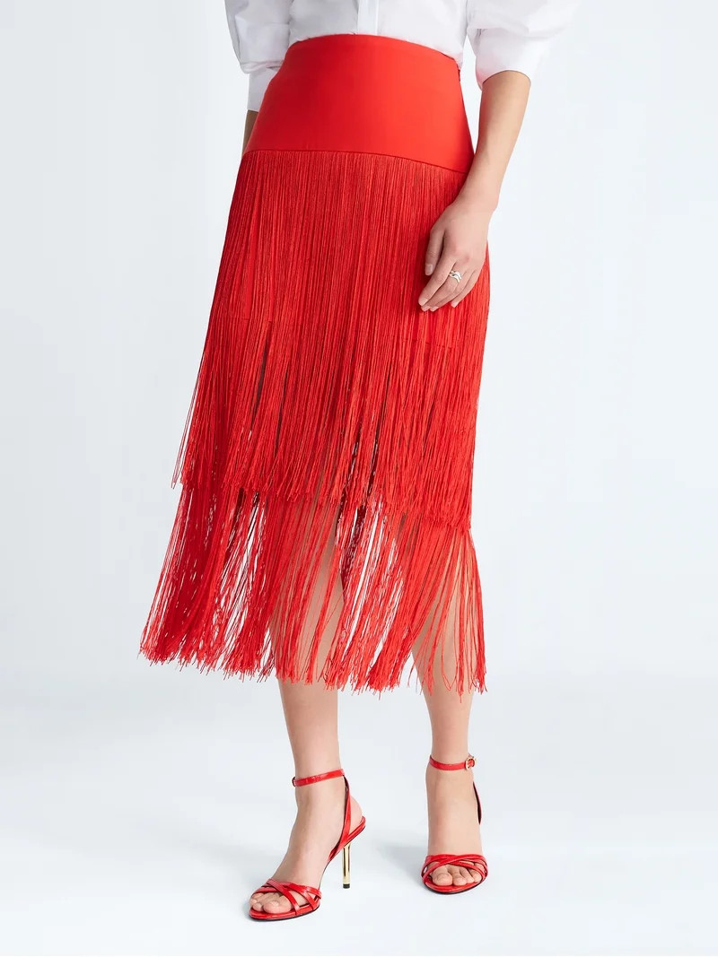 Devil Wears Prada Scoop Collection Women's and Women's Plus Fringe Skirt, Sizes 0-26W | Walmart (US)