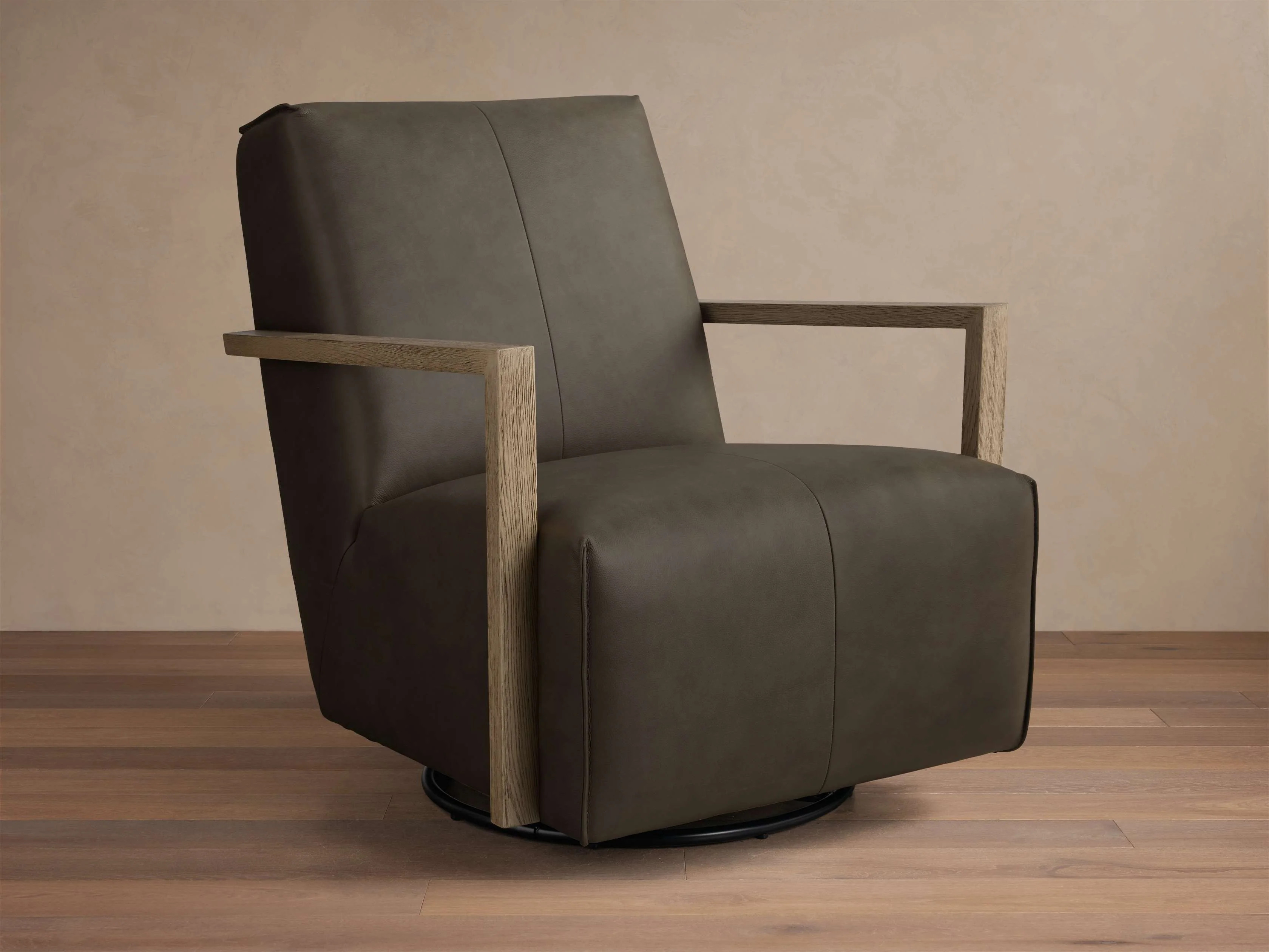 Walsh Leather Swivel Glider | Arhaus