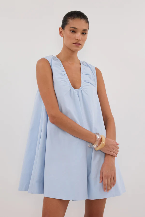 GABBY CORNFLOWER COTTON MINI DRESS | DISSH