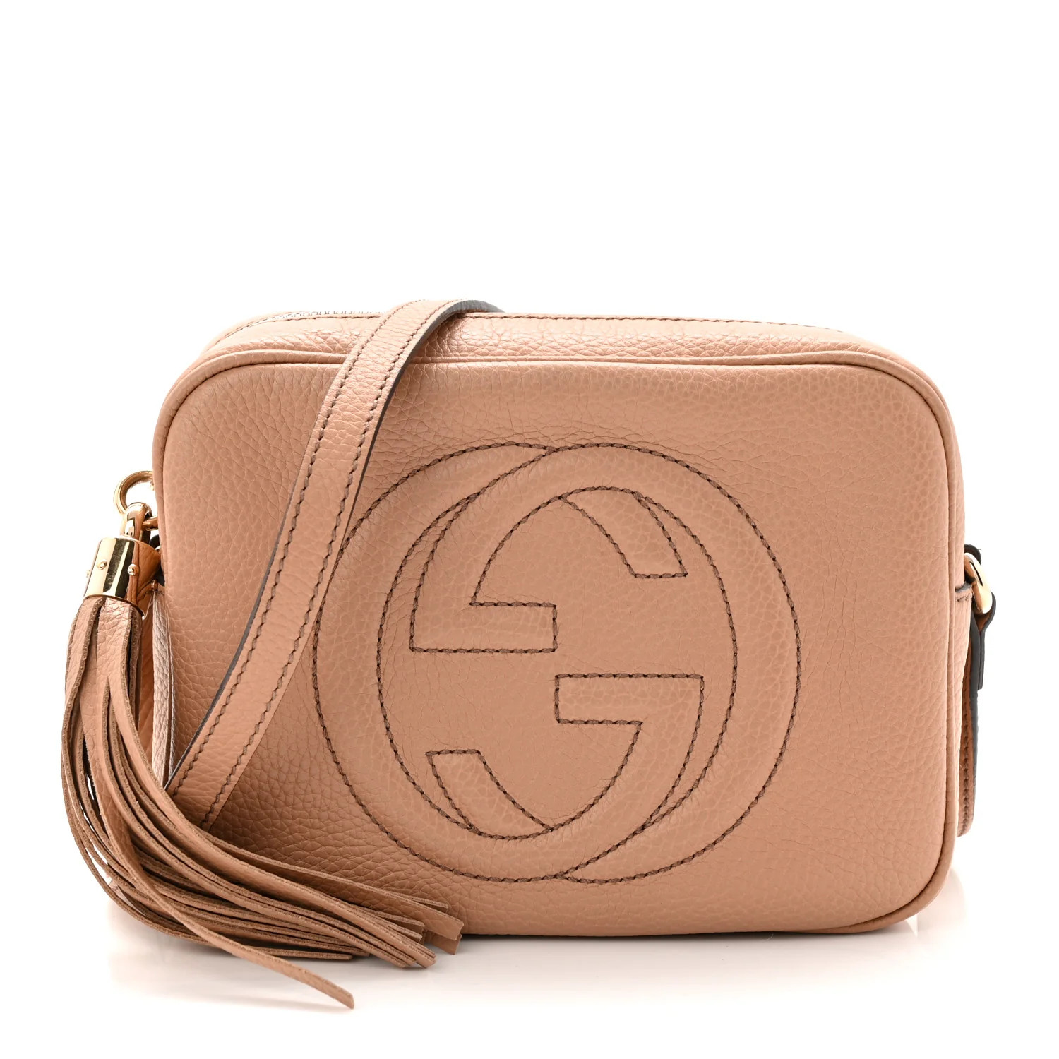 Gucci Pebbled Calfskin Small Soho Disco Bag Camelia 1872253 | FASHIONPHILE (US)