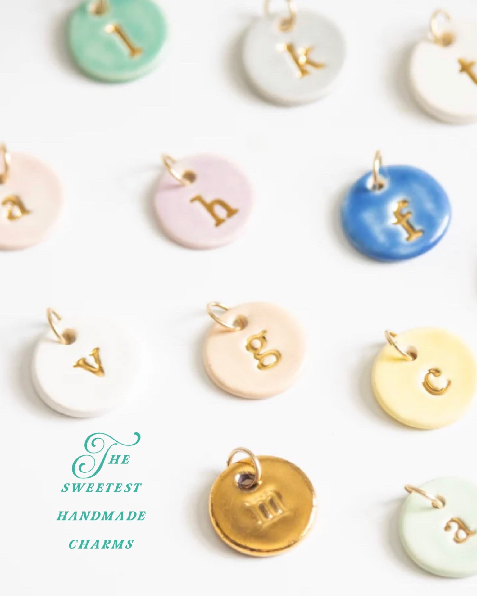 The sweetest handmade charms. Personalized too! Makes a special gift for that special someone. 
@Susan Gordon Pottery

#LTKmomlife #LTKWedding #LTKBeauty