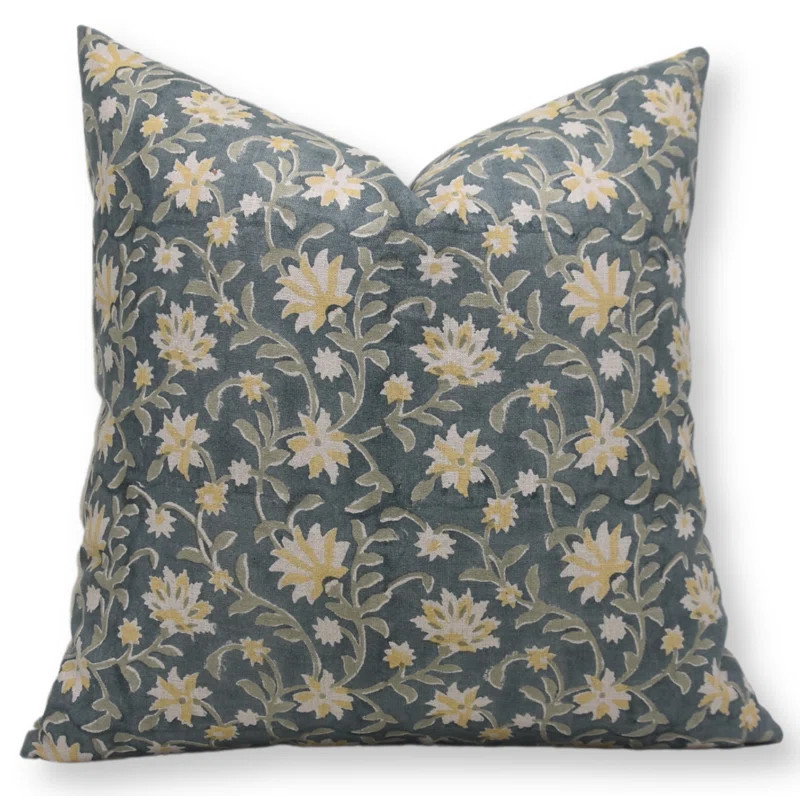 Floral Linen Indoor/Outdoor Pillow Cover | Wayfair North America