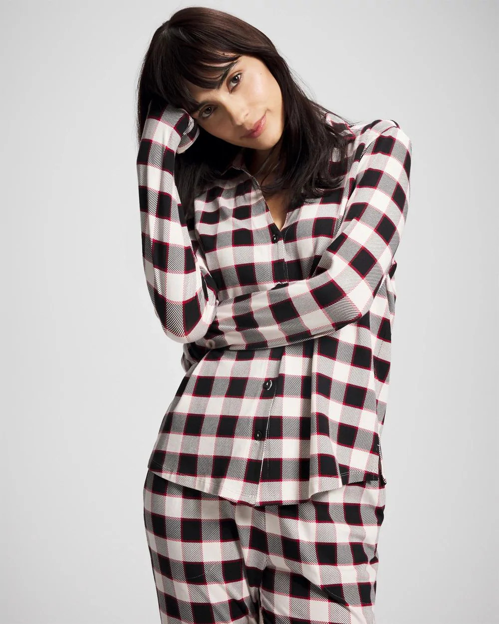 Long-Sleeve Notch Collar Pajama Top | Soma | SOMA