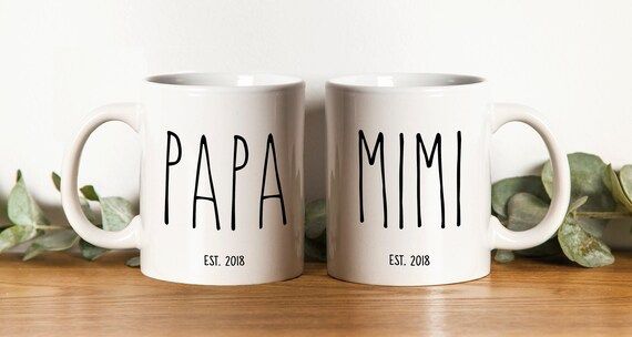 Set Papa Mimi Grandparents Gift  Custom Mug  Personalized | Etsy | Etsy (US)