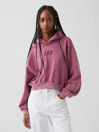 VintageSoft Crop Logo Hoodie | Gap (US)