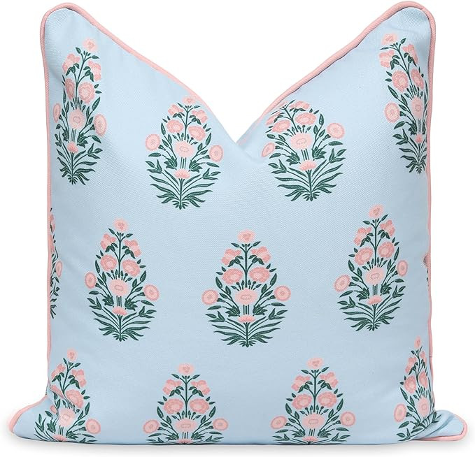 Hofdeco Premium Coastal Patio Indoor Outdoor Throw Pillow Cover Only, 18"x18" Water Repellent for... | Amazon (US)