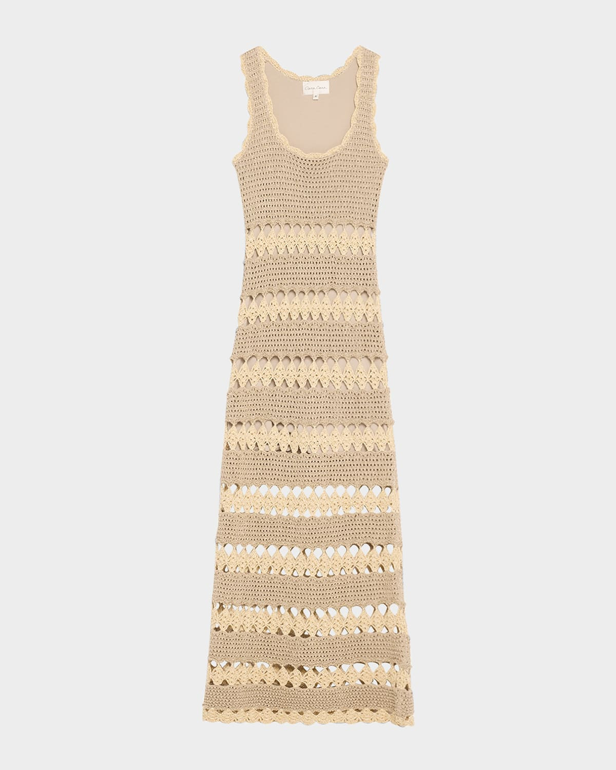 Joan Metallic Crochet Sleeveless Midi Sheath Dress | Neiman Marcus