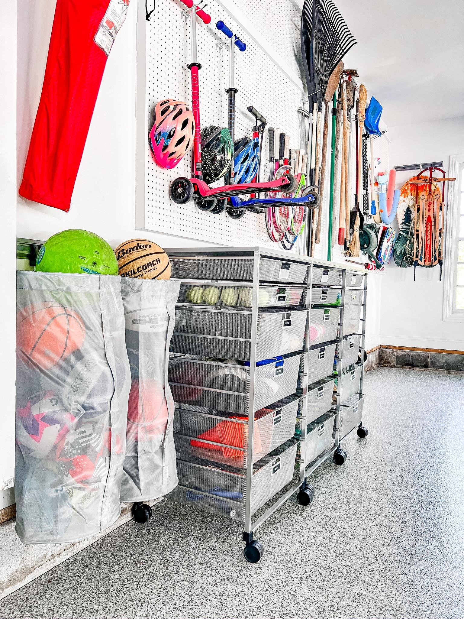 These mesh bags hang right on the wall and are the perfect storage solution for all the sports balls!

#LTKSeasonal #LTKhome #LTKkids