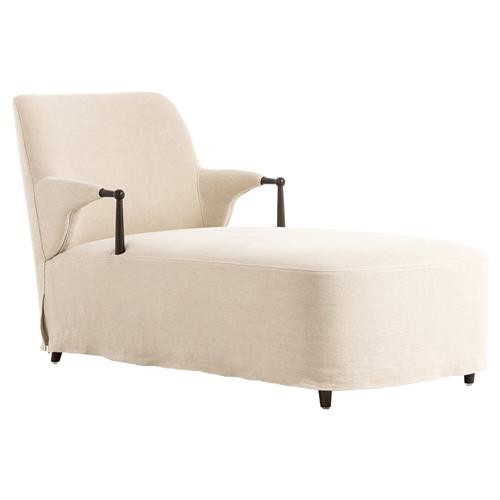 Brently Broadway Dune Linen Chaise | Kathy Kuo Home