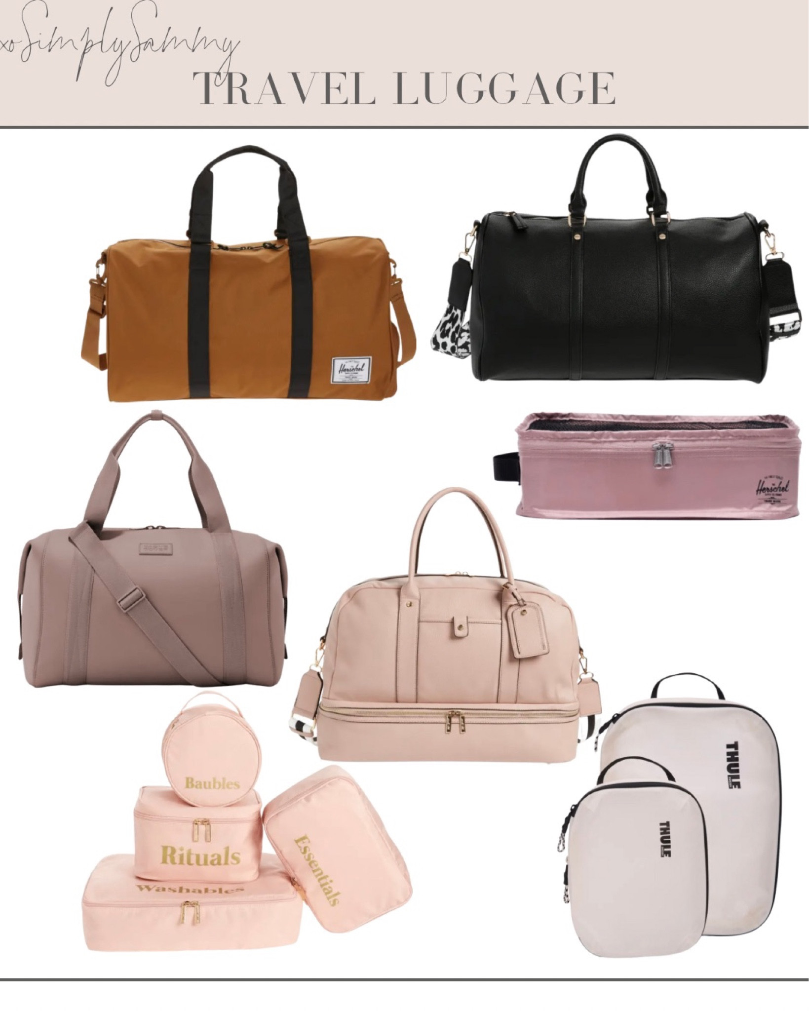 Travel , luggage , carryon , weekend bag , tote bag , duffel bag , travel organizer , packing organizer , packing cubes , luggage cubes , luggage organizer , vacation luggage , vacation bags 

#LTKitbag #LTKtravel #LTKSeasonal