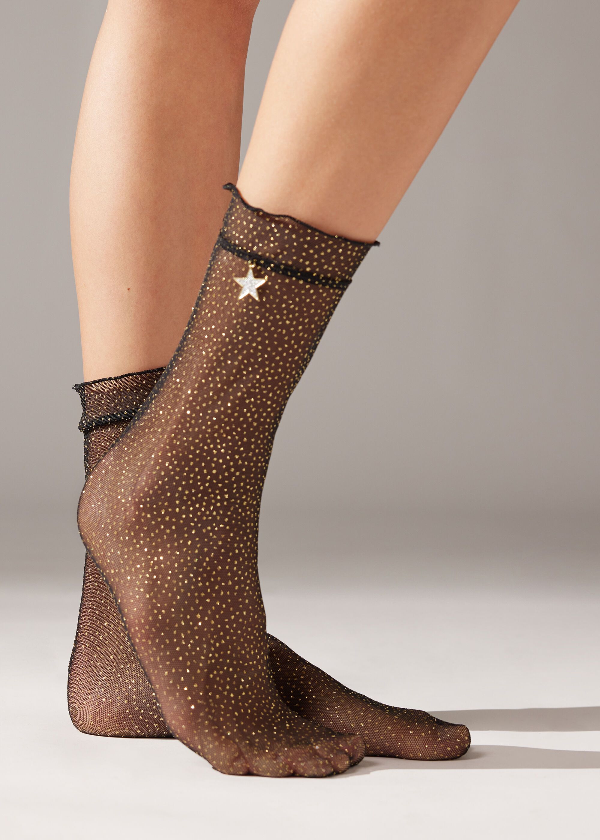 Short Tulle Glitter Socks with Star Charm | Calzedonia US