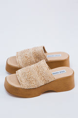 Slinky Woven Platform Sandal, Raffia | Steve Madden | North & Main Clothing Company