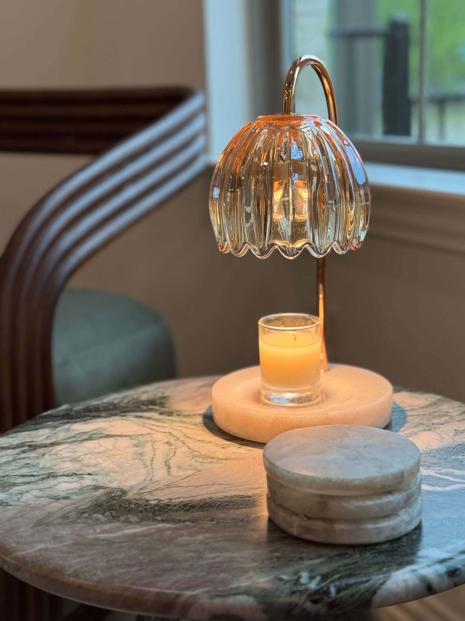 Luxe looking candle warmer with marble aesthetic base. Great for home decor or housewarming gift.

#LTKHome #LTKGiftGuide