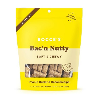 Bocce's Bakery Bac 'n Nutty with Peanut Butter and Bacon Flavor Soft & Chewy Dog Treats - 6oz | Target