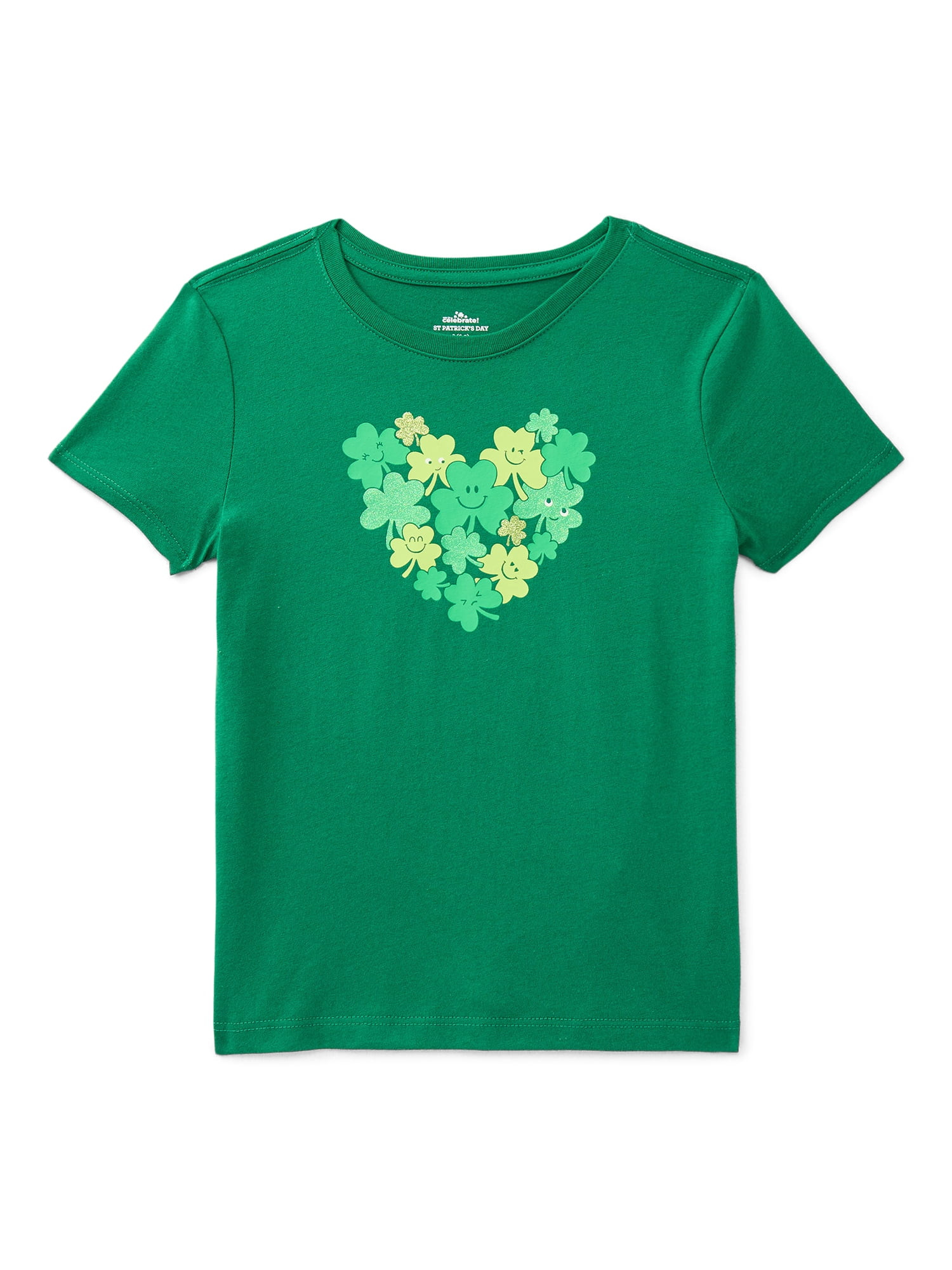 St. Patrick’s Day Girls Short Sleeve T-Shirt from Way To Celebrate, Sizes 4-18 | Walmart (US)