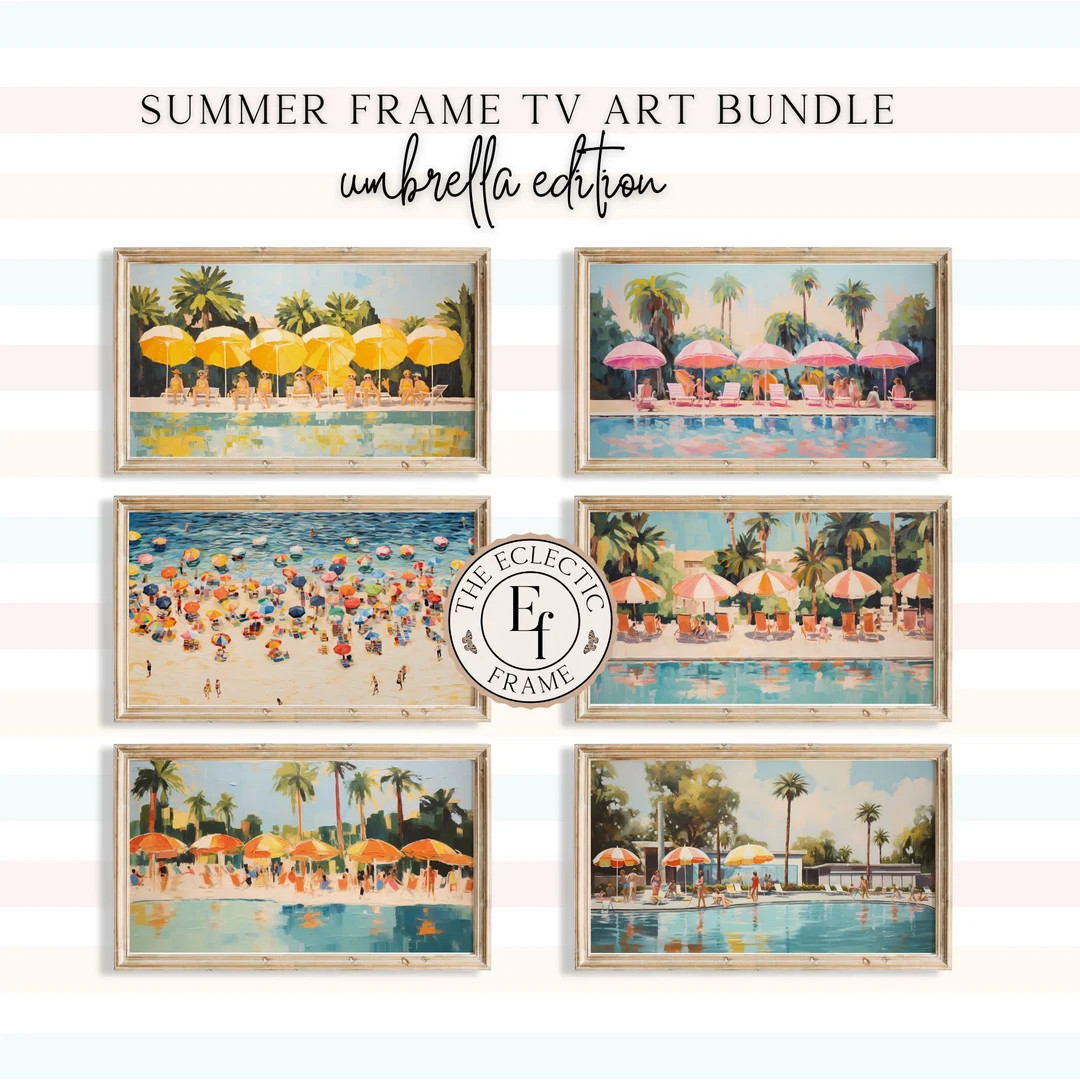 Frame TV Art Summer Bundle, Retro Poolside Digital Download TV Art, TV Screensavers TVS109 - Etsy | Etsy (US)