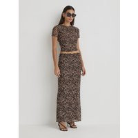 Leopard Print Mesh Maxi Skirt- Cher | 4th & Reckless