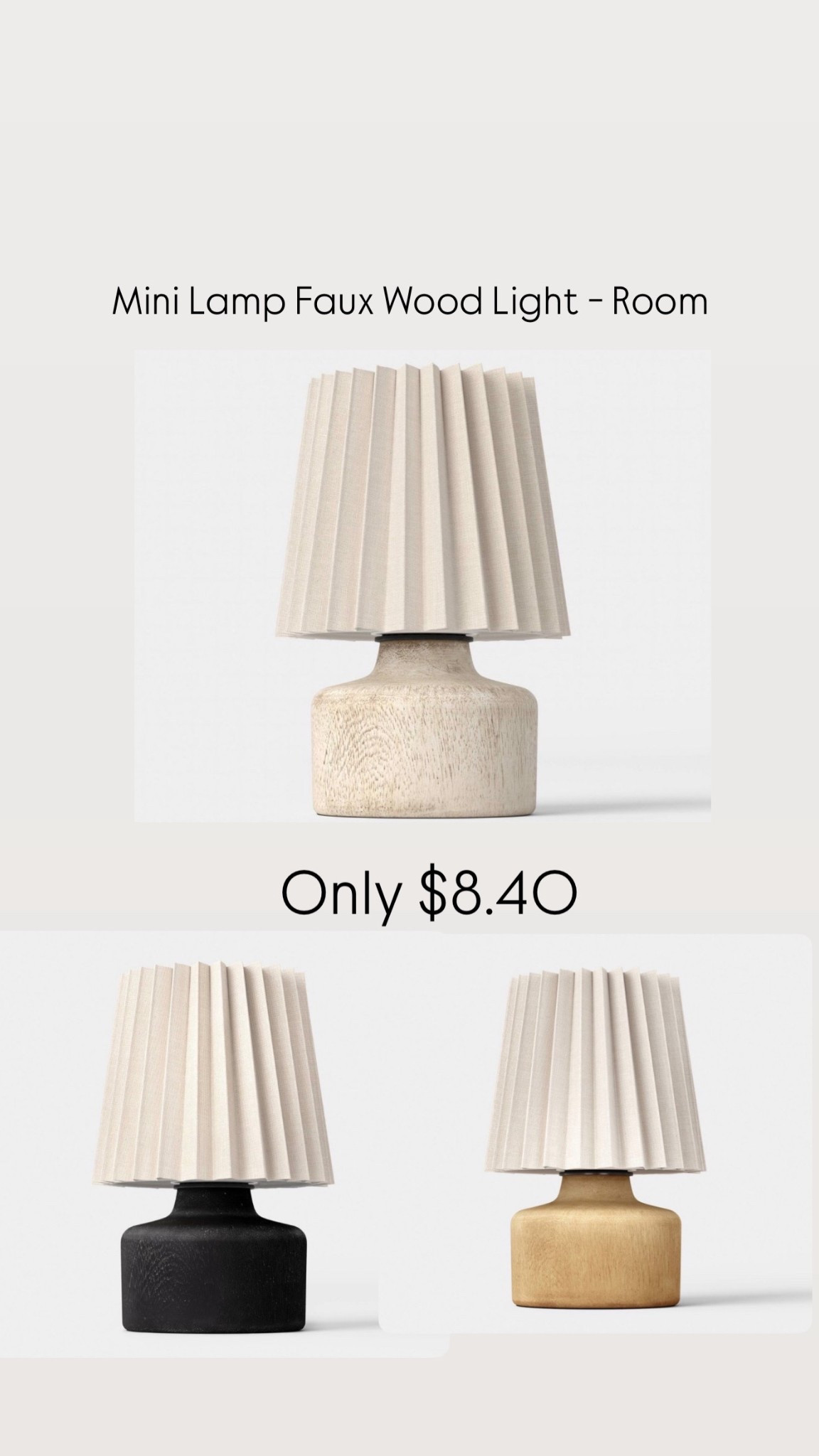 Mini Lamp Faux Wood Light - Room
Essentials™

Only $8.40


#LTKSaleAlert #LTKSeasonal #LTKHome